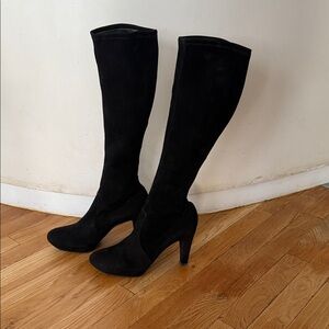 Casadei Black suede Heeled Knee-High Boots